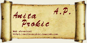 Anita Prokić vizit kartica